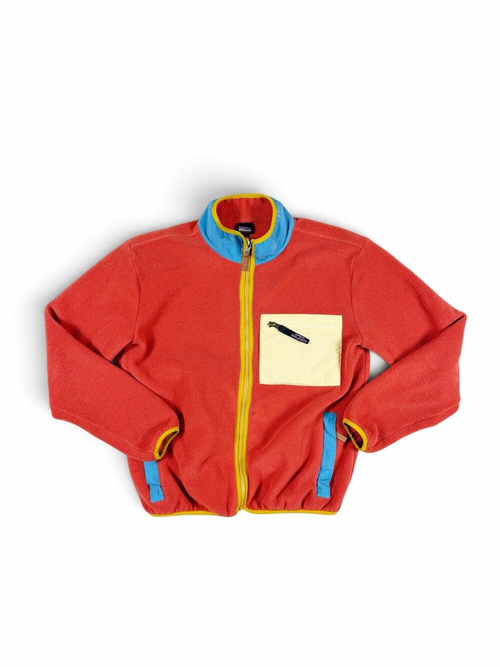 Patagonia Kids Synchilla Fleece Jacket Sumac Red Colorblock XXL 16-18 kids